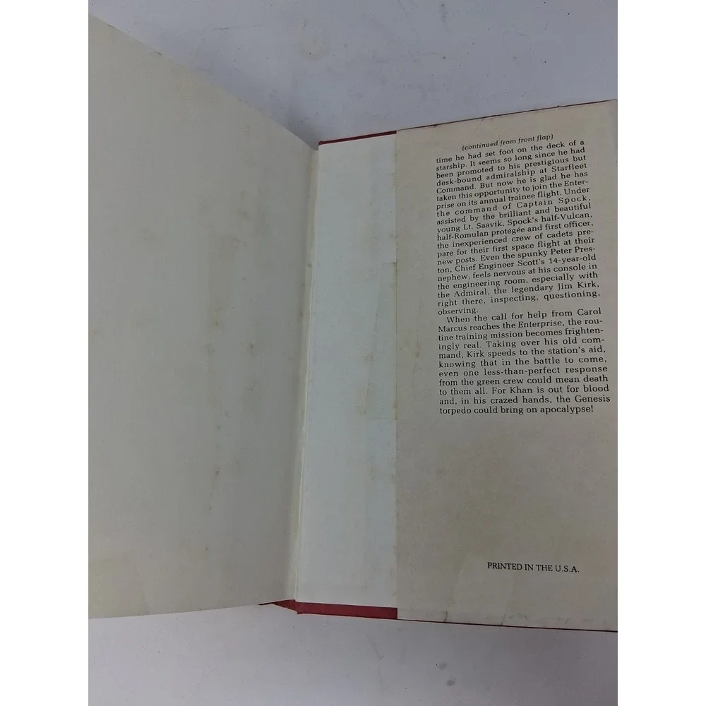 STAR TREK II : THE WRATH OF KHAN by Vonda McIntyre 1982 Hardcover book Vintage S
